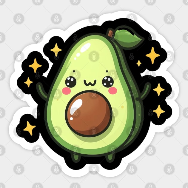 Little happy kawaii avocado Sticker by Evgmerk